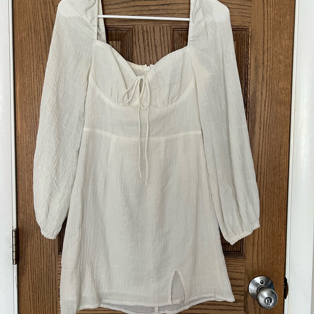 White Linen Princess Polly Dress